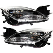 DURAFORCE Headlight Assembly Set For 2011-13 Mazda 6 Left and Right Composite CAPA Halogen
