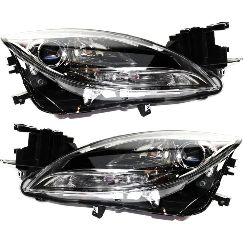DURAFORCE Headlight Assembly Set For 2011-13 Mazda 6 Left and Right Composite CAPA Halogen