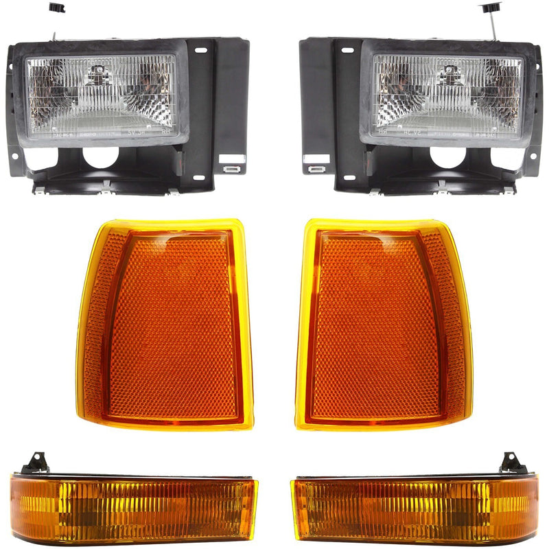 DURAFORCE Headlight Kit For 1989-92 Ford Ranger Left and Right With bulbs Below Headlight