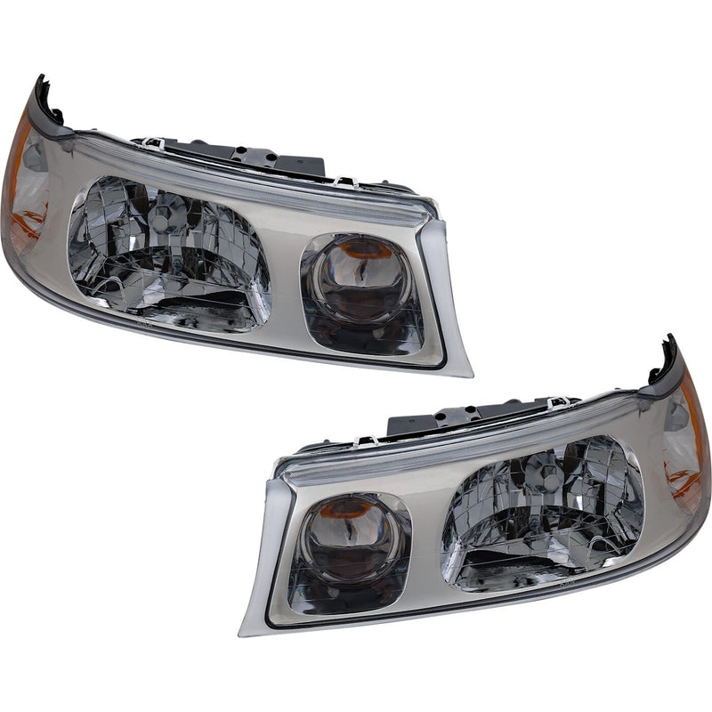 DURAFORCE Headlight Set For 1998-2002 Lincoln Town Car Left and Right Headlamp With Bulb