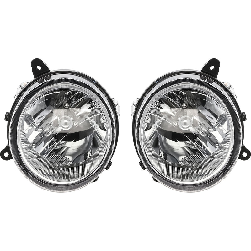 DURAFORCE Driver and Passenger Side Headlights For Jeep Patriot 2007-2017 Halogen w/ Bulbs