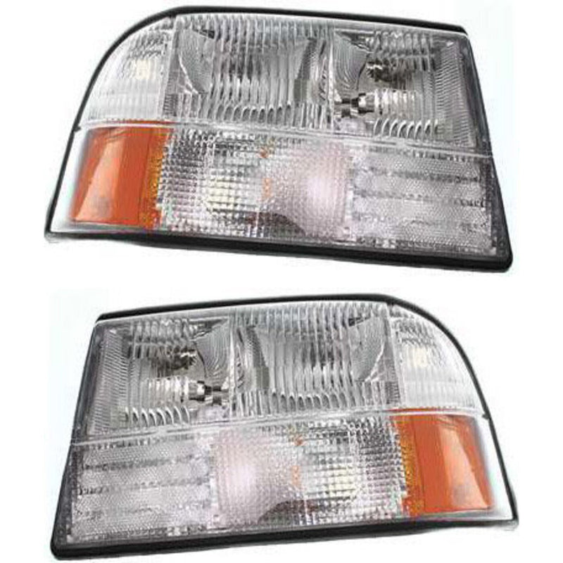 DURAFORCE Driver and Passenger Side Headlights For GMC Sonoma 1998-2004 Halogen w/ Bulb/s