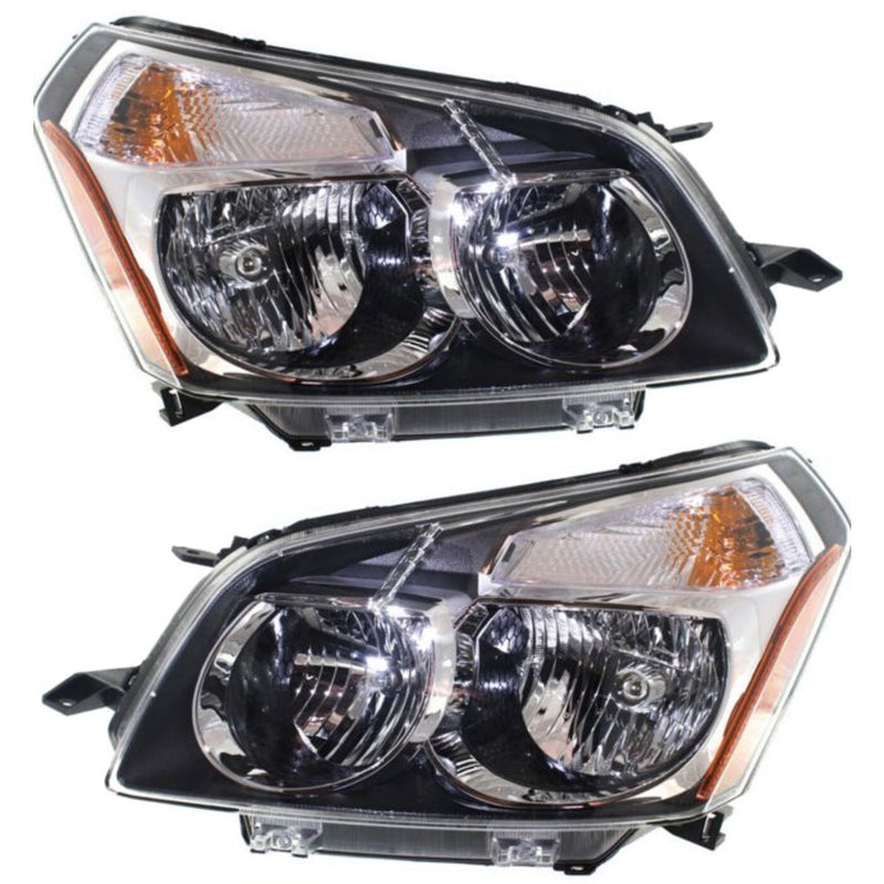 DURAFORCE Headlight Assembly Set For 2009 2010 Pontiac Vibe Left Right Halogen With Bulb