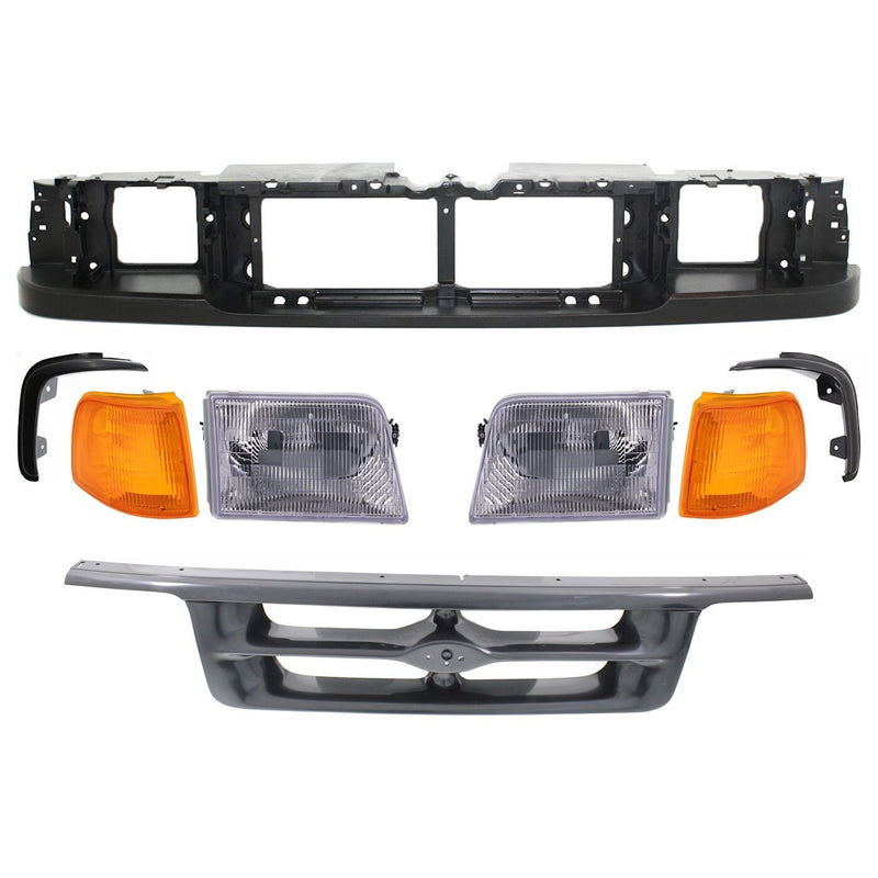 DURAFORCE Header Panel Nose Headlight lamp Mounting for Ford Ranger 1995-1997