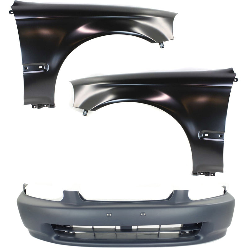 DURAFORCE Front Bumper Covers Fascias Fender Kit For 1996-1998 Honda Civic