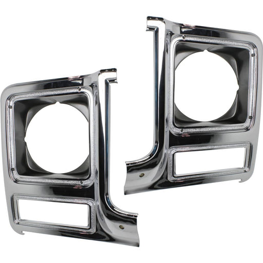 DURAFORCE Headlight Door Set For 79-80 Chevy C10 Full-Size Pickup Chrome and dark argent
