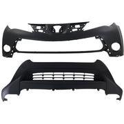 DURAFORCE Bumper Covers Fascias Set Front Upper and Lower For 2013-15 Toyota RAV4 LE Model