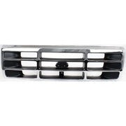 DURAFORCE Grille Assembly Headlight Door Kit For 1992-1996 Ford F-150 Bronco Chrome Shell