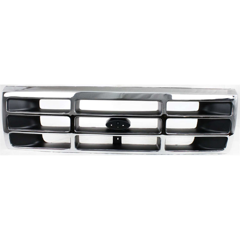 DURAFORCE Grille Assembly Headlight Door Kit For 1992-1996 Ford F-150 Bronco Chrome Shell