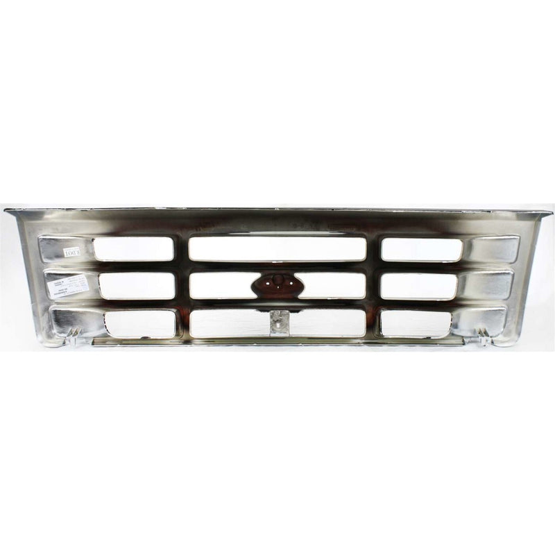 DURAFORCE Grille Assembly Headlight Door Kit For 1992-1996 Ford F-150 Bronco Chrome Shell