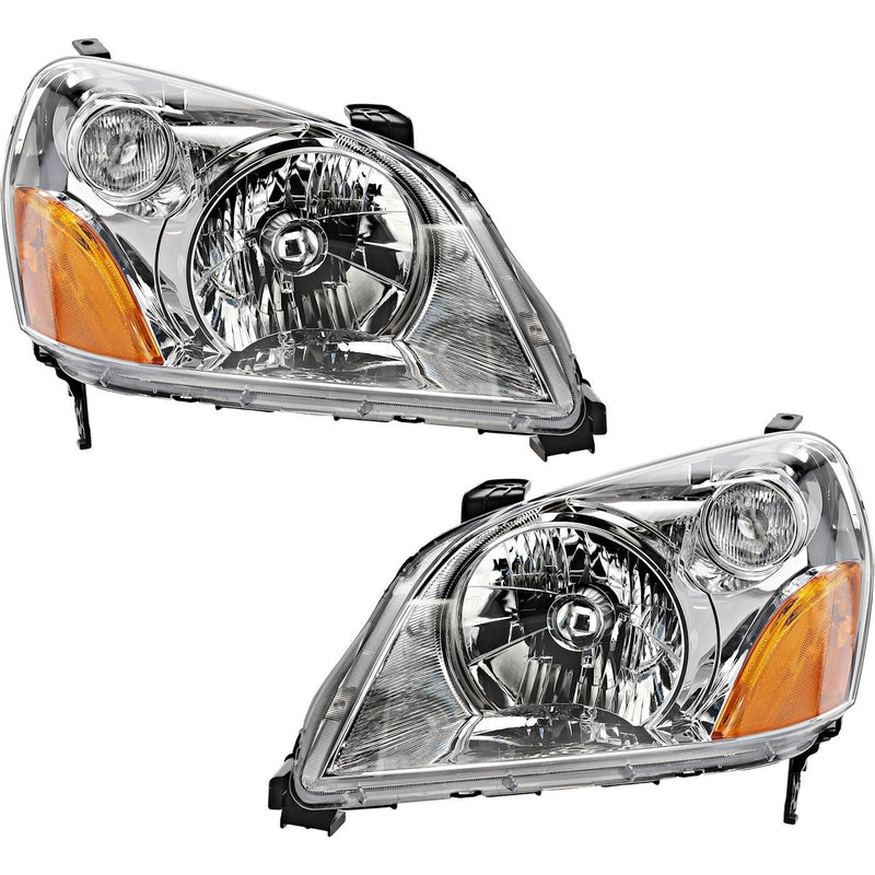 DURAFORCE Driver & Passenger Side Headlights For Honda Pilot 2003-2005 Halogen EX EX-L LX