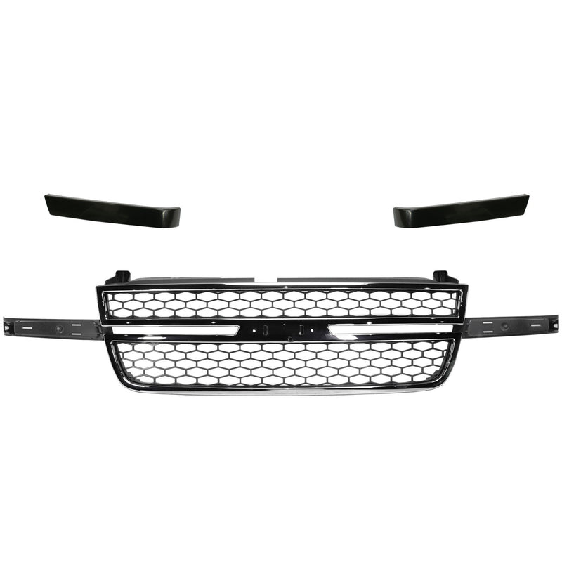 DURAFORCE Grille Assembly Kit For 03-06 Chevy Silverado 2500 HD Chrome Shell Painted Gray