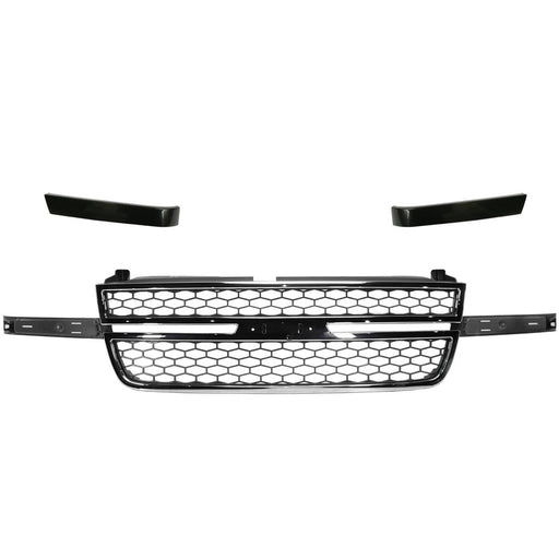 DURAFORCE Grille Assembly Kit For 03-06 Chevy Silverado 2500 HD Chrome Shell Painted Gray