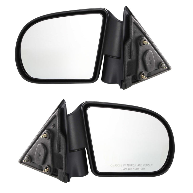DURAFORCE Mirror Set For 1999-2004 Chevrolet S10 Left and Right Manual Fold Textured Black