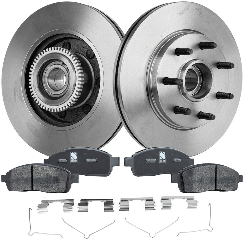 DURAFORCE Brake Rotor Brake Pad Kit For 2004-2008 Ford F-150 Front Solid