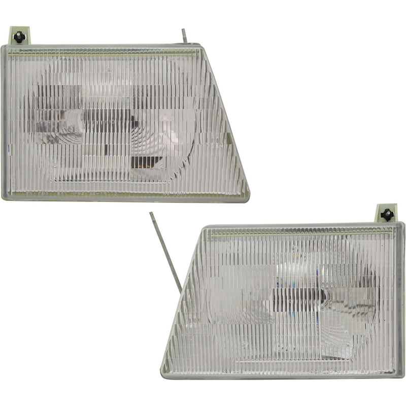 DURAFORCE Left and Right Headlights For Ford E-350 Super Duty 1999-2007 Halogen w/ Bulb/s