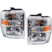 DURAFORCE Left Right Headlights For Ford E-350 Super Duty 2008-2025 Halogen w/ Bulb/s CAPA