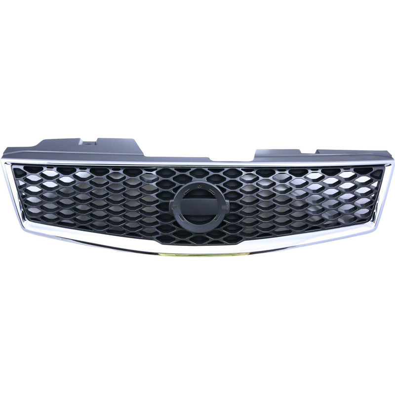 DURAFORCE Grille For 2009-2012 Nissan Sentra Chrome Shell w/ Gray Insert Plastic