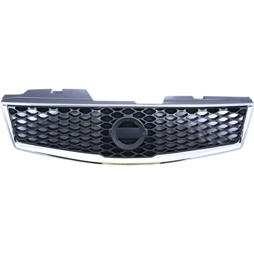 DURAFORCE Grille For 2009-2012 Nissan Sentra Chrome Shell w/ Gray Insert Plastic
