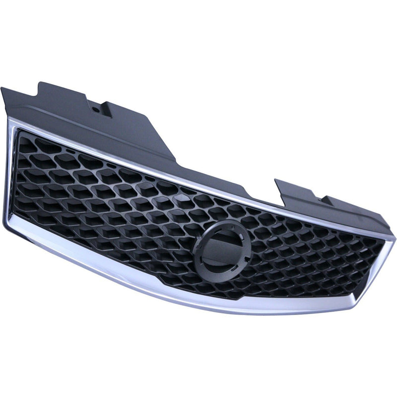 DURAFORCE Grille For 2009-2012 Nissan Sentra Chrome Shell w/ Gray Insert Plastic