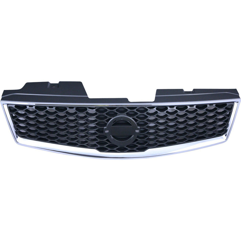DURAFORCE Grille For 2009-2012 Nissan Sentra Chrome Shell w/ Gray Insert Plastic