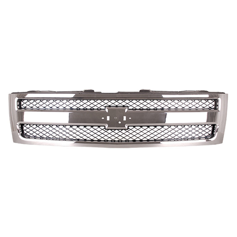 DURAFORCE Grille For 2007-2013 Chevrolet Silverado 1500 Chrome Shell w/ Black Insert