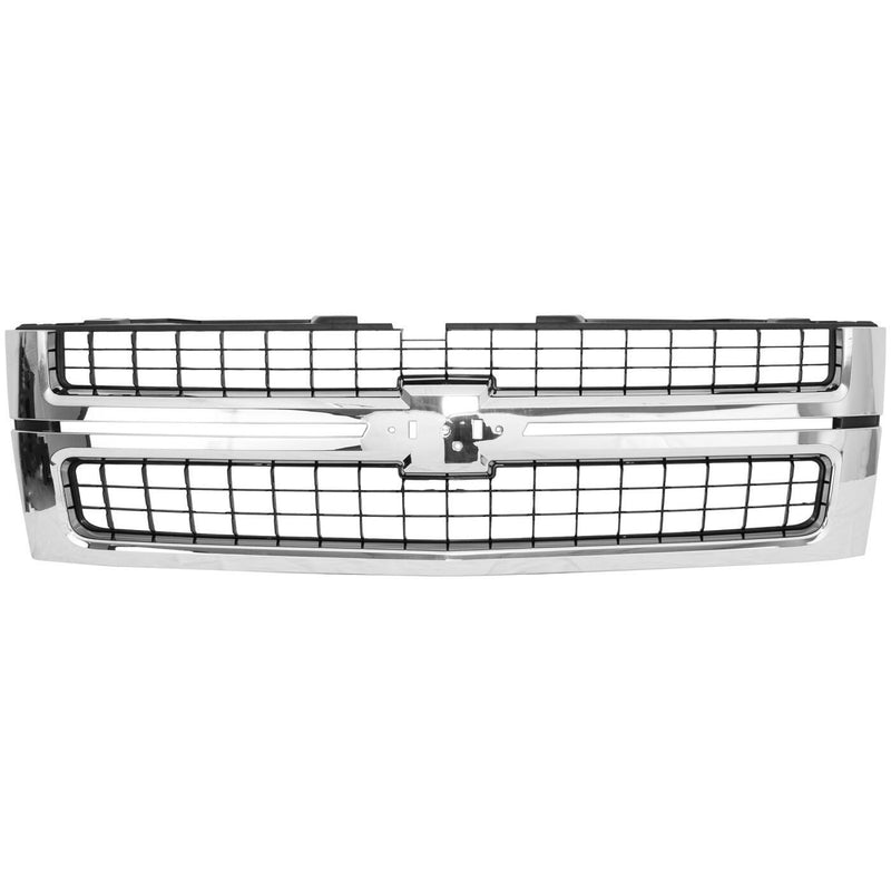 DURAFORCE Grille Assembly For 07-10 Chevrolet Silverado 2500 HD Chrome Frame Black Insert