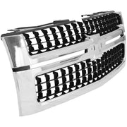 DURAFORCE Grille Assembly For 07-10 Chevrolet Silverado 2500 HD Chrome Frame Black Insert