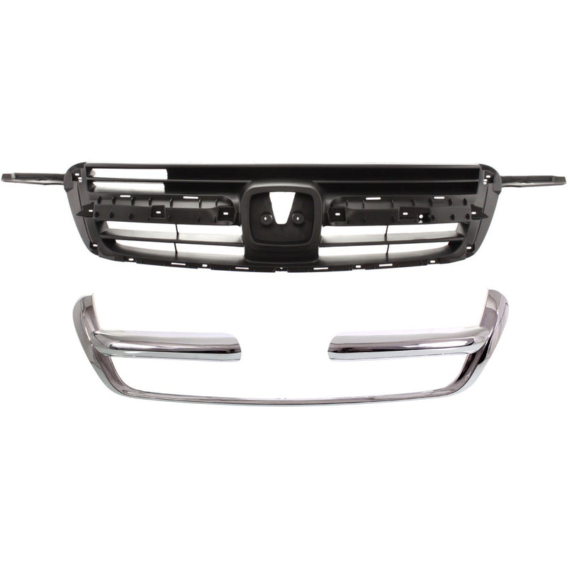DURAFORCE Grille Assembly Kit For 2002-2004 Honda CR-V HO1200159 HO1210113