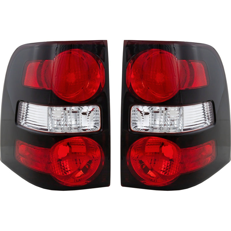 DURAFORCE Halogen Tail Light Set For 2006-2010 Ford Explorer Clear & Red Lens 2Pcs
