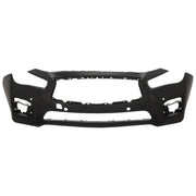DURAFORCE Front Bumper Cover For 2014-2017 Infiniti Q50 Primed Fascia With Object Sensor
