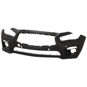 DURAFORCE Front Bumper Cover For 2014-2017 Infiniti Q50 Primed Fascia With Object Sensor
