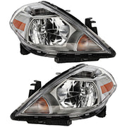 DURAFORCE Headlight Set of 2 For 2007-11 Nissan Versa Sedan/Hatchback 2012 Hatcback LH RH