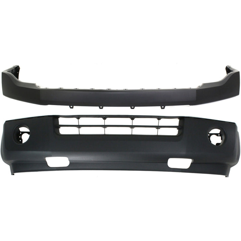 DURAFORCE Pair Bumper Covers Facias Set of 2 Front Upper for Ford Expedition 2007-2014
