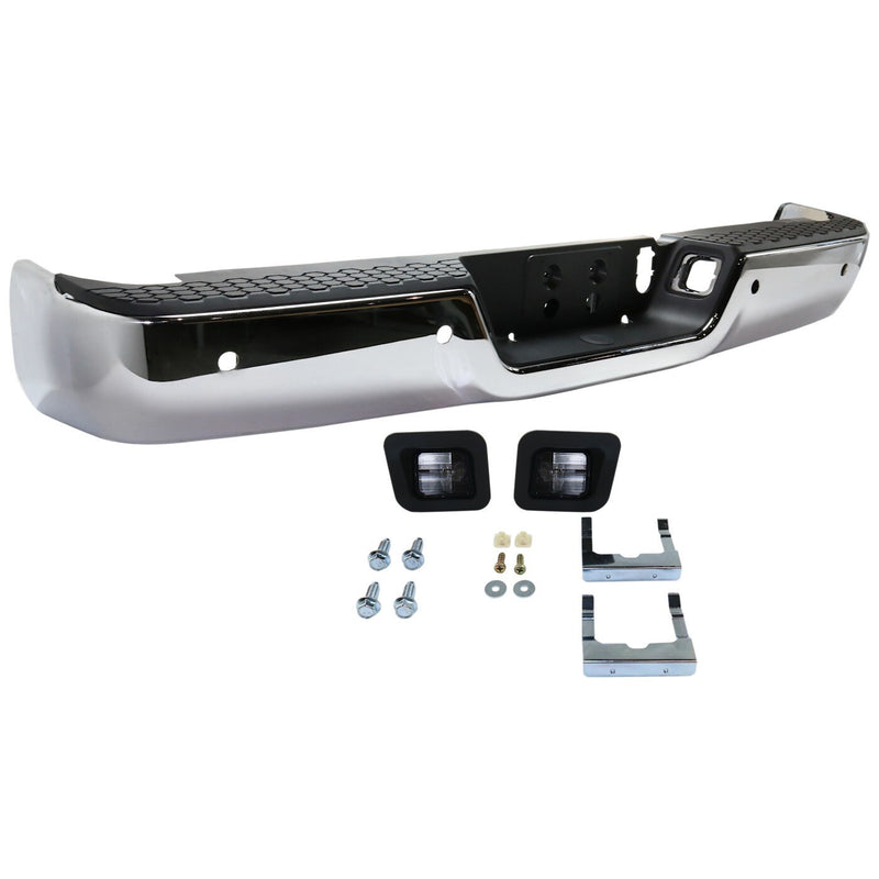 DURAFORCE Step Bumper Rear Face Bar Chrome For 2013-2018 Ram 2500 and 13-18 Ram 3500
