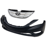 DURAFORCE Grille Assembly Kit Chrome Includes Front Bumper For 2011-2013 Hyundai Sonata