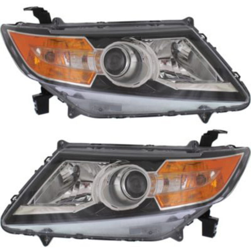 DURAFORCE Driver and Passenger Side Headlights For Honda Odyssey 2014-2017 Halogen w Bulbs