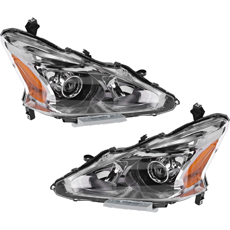 DURAFORCE Headlight Set For 2013 2014 2015 Nissan Altima Sedan Left and Right Headlamp
