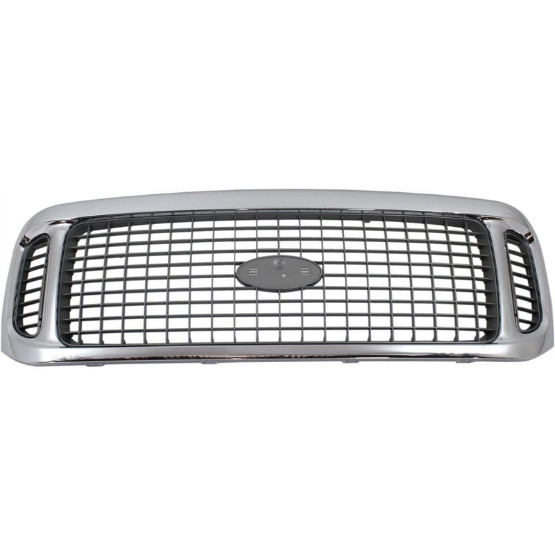 DURAFORCE Grille For 2002-2004 Ford Excursion Chrome Shell w/ Gray Insert Plastic