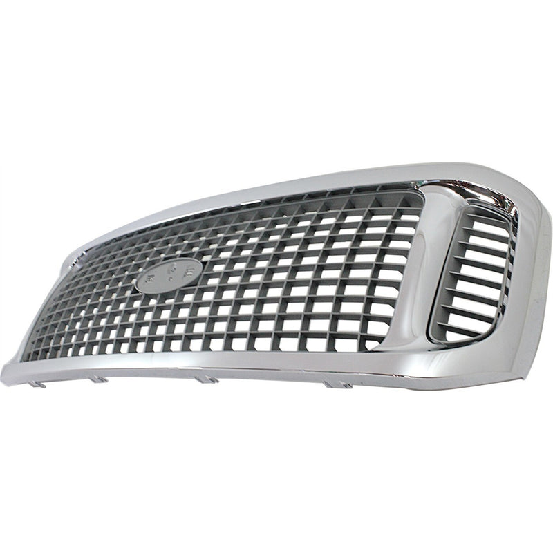 DURAFORCE Grille For 2002-2004 Ford Excursion Chrome Shell w/ Gray Insert Plastic