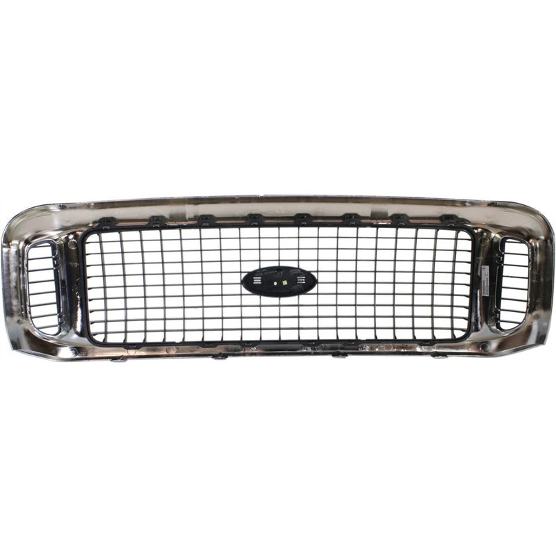 DURAFORCE Grille For 2002-2004 Ford Excursion Chrome Shell w/ Gray Insert Plastic