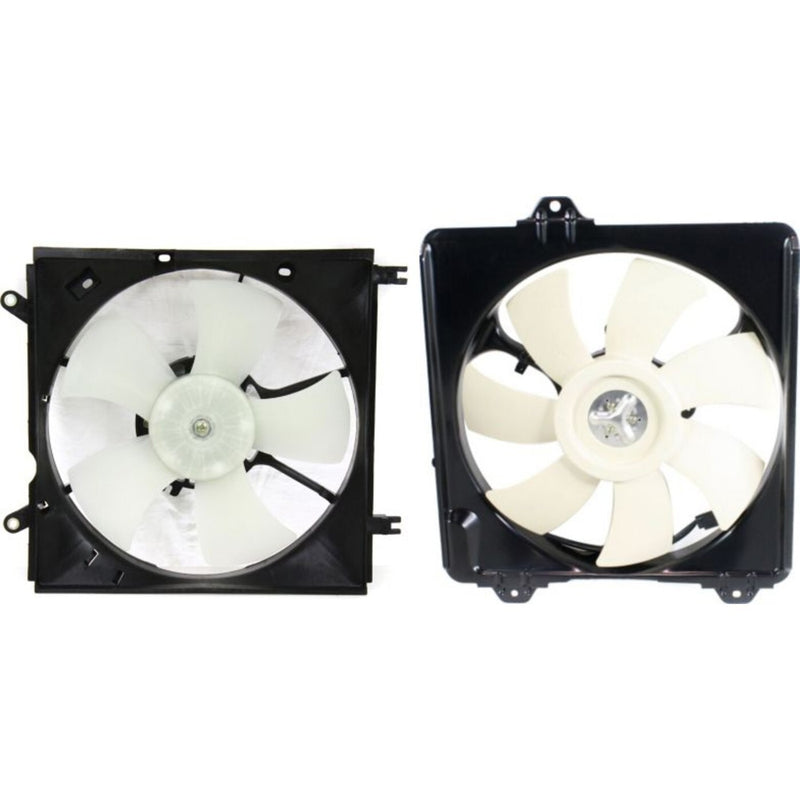 DURAFORCE Radiator Cooling Fan w/ A/C Condenser Fan For 2001-2005 Toyota RAV4 Left & Right