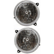 DURAFORCE Driver and Passenger Side Headlights For Jeep Liberty 2003-2004 Halogen w/ Bulbs