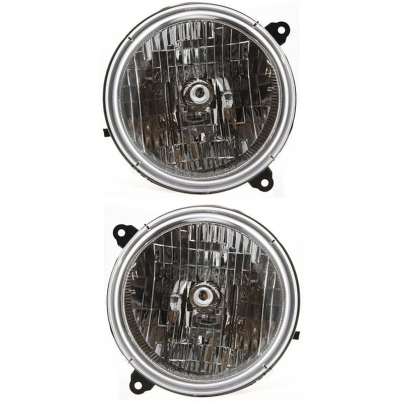 DURAFORCE Driver and Passenger Side Headlights For Jeep Liberty 2003-2004 Halogen w/ Bulbs
