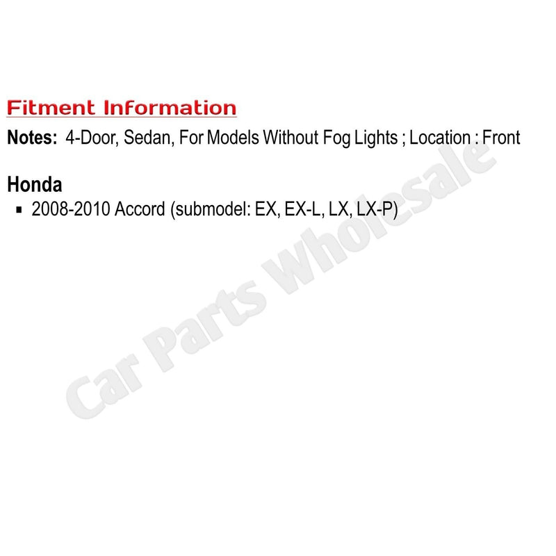DURAFORCE Front Bumper Cover For 2.4L Eng 2008-10 Honda Accord Sedan EX EX-L LX and LX-P