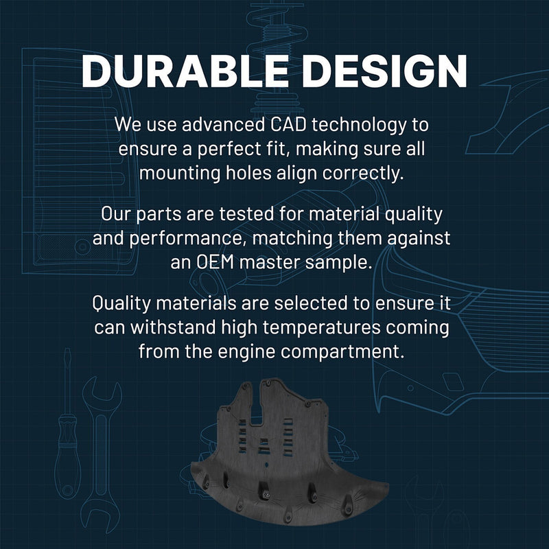 DURAFORCE Engine Splash Shield For 07-13 BMW 328i 2.5L 3.0L E90 Sedan E91 Wagon E92 Coupe