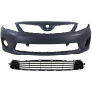 DURAFORCE Front Bumper Cover Kit with Bumper Grille For 11-13 Toyota Corolla Base CE LE