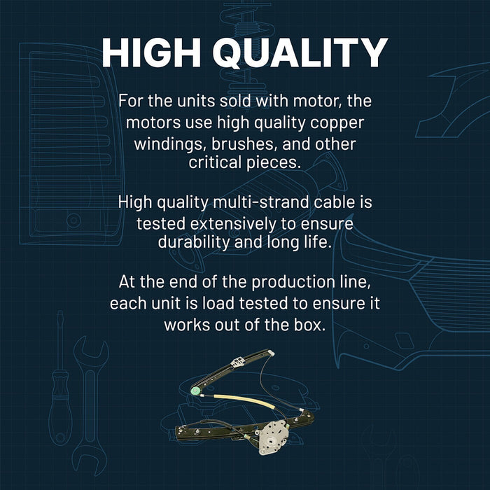 DURAFORCE Power Window Regulator For 2002-2007 Mitsubishi Lancer Front Driver Side