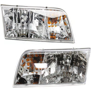 DURAFORCE Left & Right Side Headlights For Ford Crown Victoria 1998-2011 Halogen w/ Bulb/s