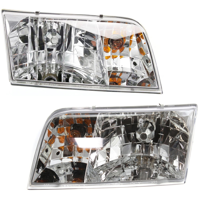 DURAFORCE Left & Right Side Headlights For Ford Crown Victoria 1998-2011 Halogen w/ Bulb/s